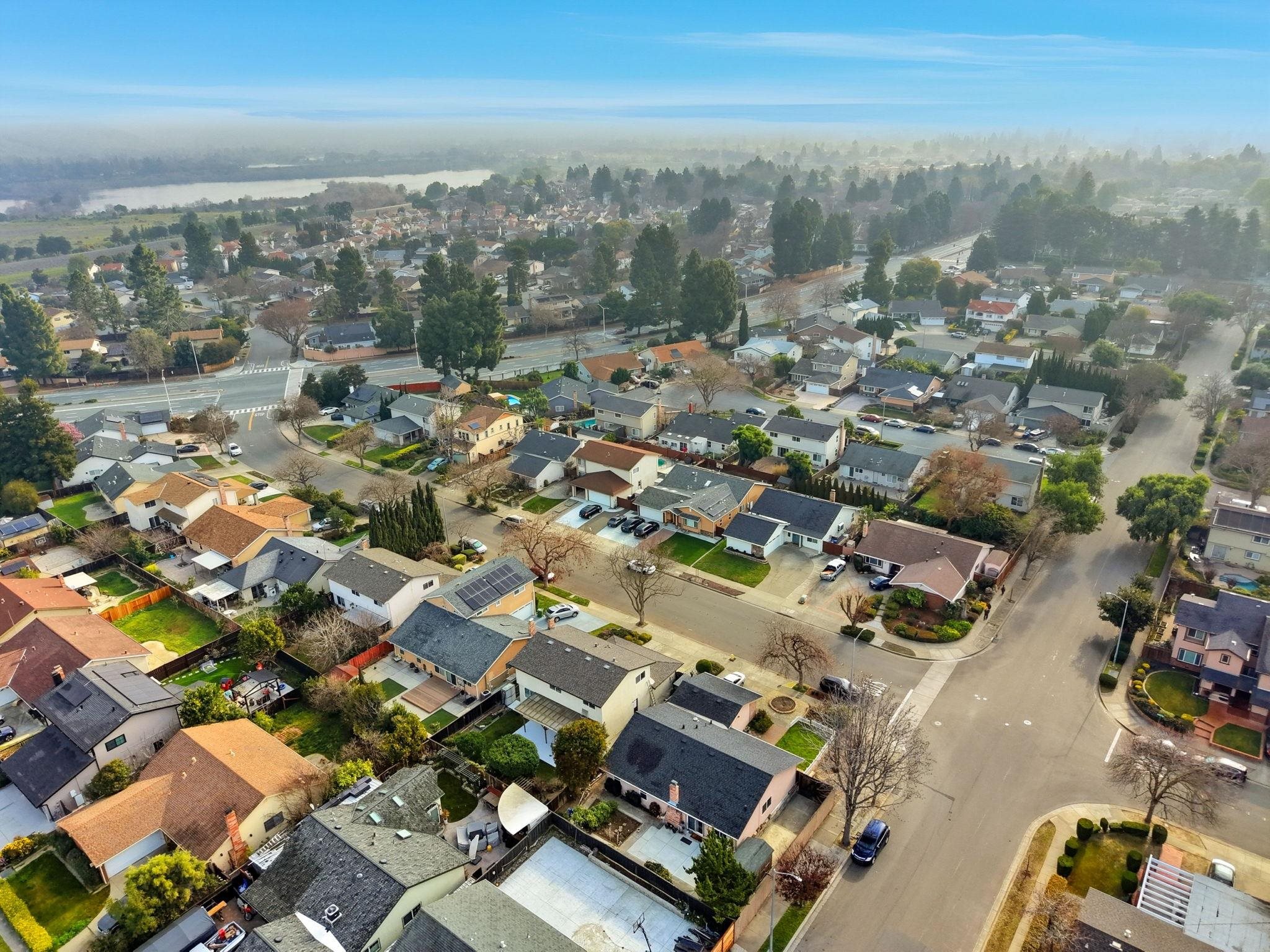 3433 Surry Place Fremont, CA 94536 - Photo 49 of 53 an aerial view of residential building with parking