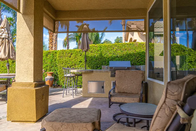 a outdoor living space with furniture