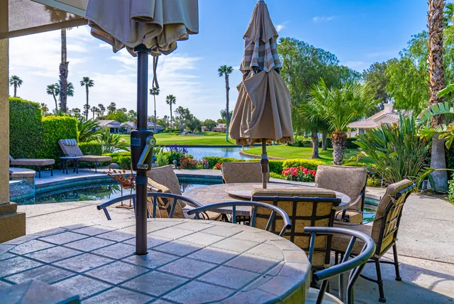 a view of an outdoor sitting area