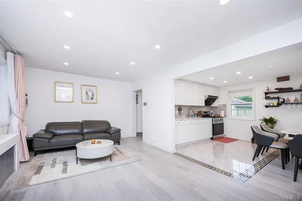 a living room with furniture and a couch