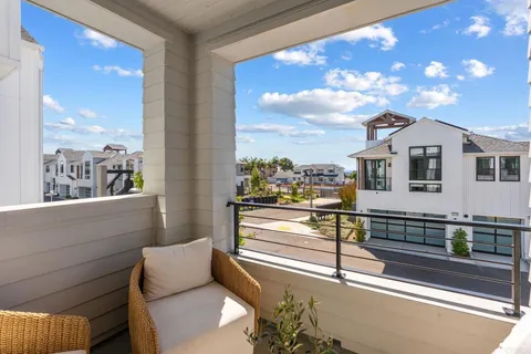 a view of a terrace with sky view