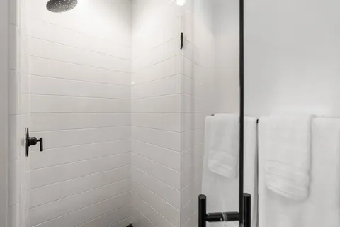 a bathroom with a shower
