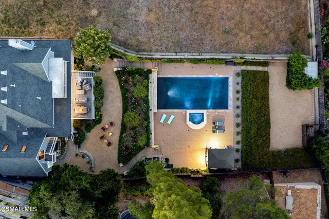 an aerial view of a house
