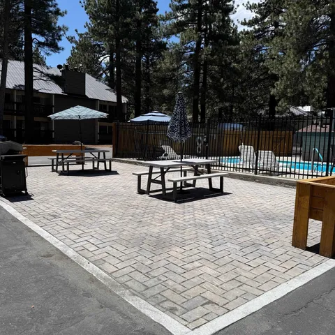 a view of outdoor space with seating