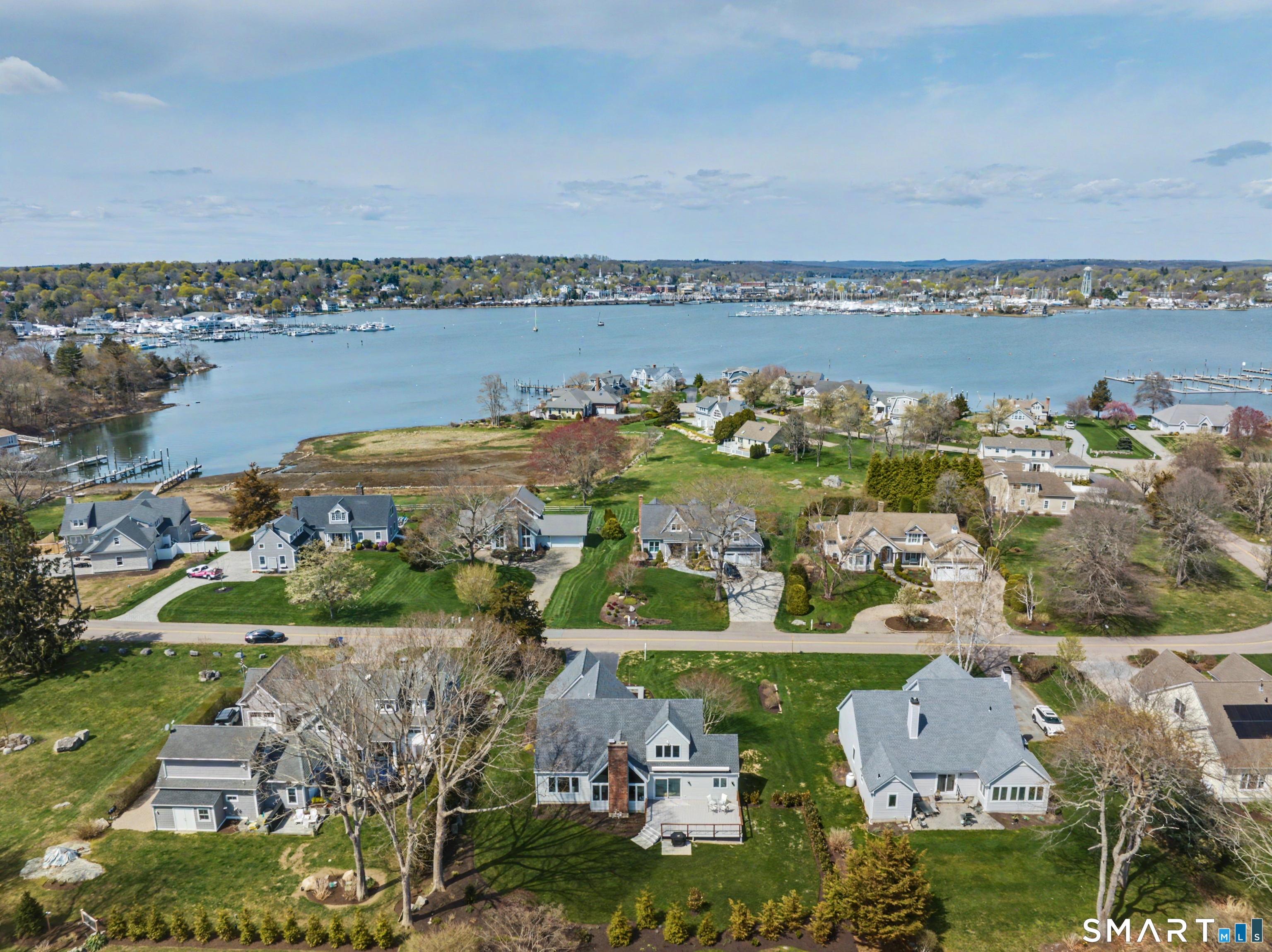 83 Old North Road Stonington, CT 06355 - Photo 3 of 40 an aerial view of a city and lake view