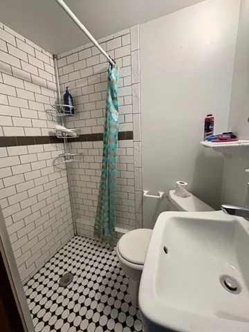 a bathroom with a sink and toilet