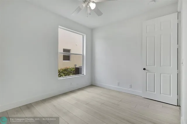 a view of a garden with an outdoor space