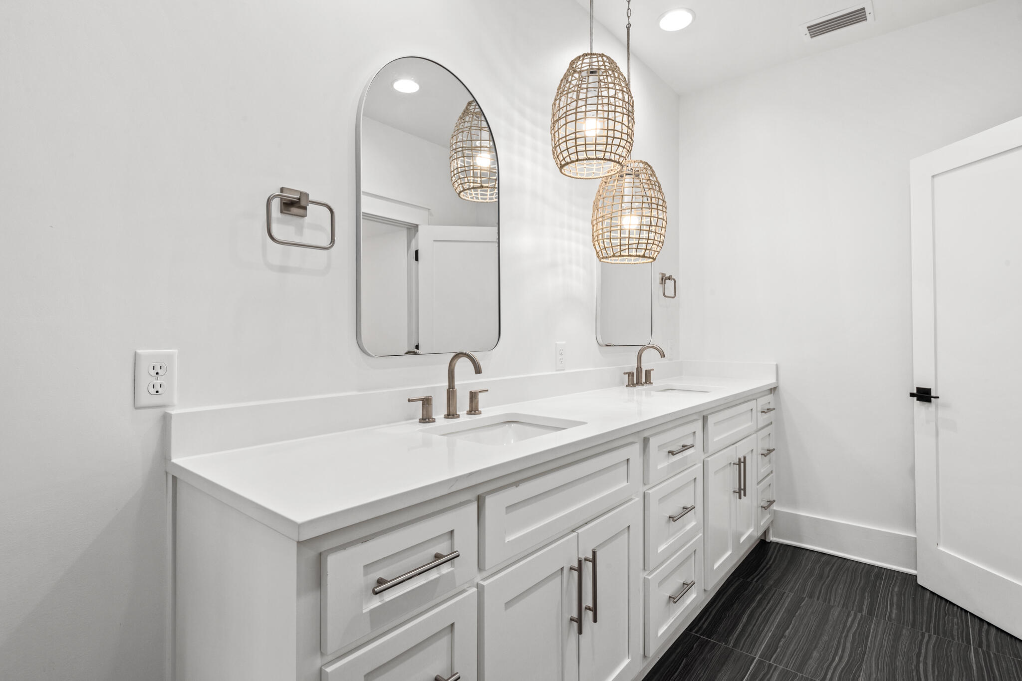 70 Trigger Trail East Inlet Beach, FL 32461 - Photo 49 of 67 a spacious bathroom with 2 sink and a mirror