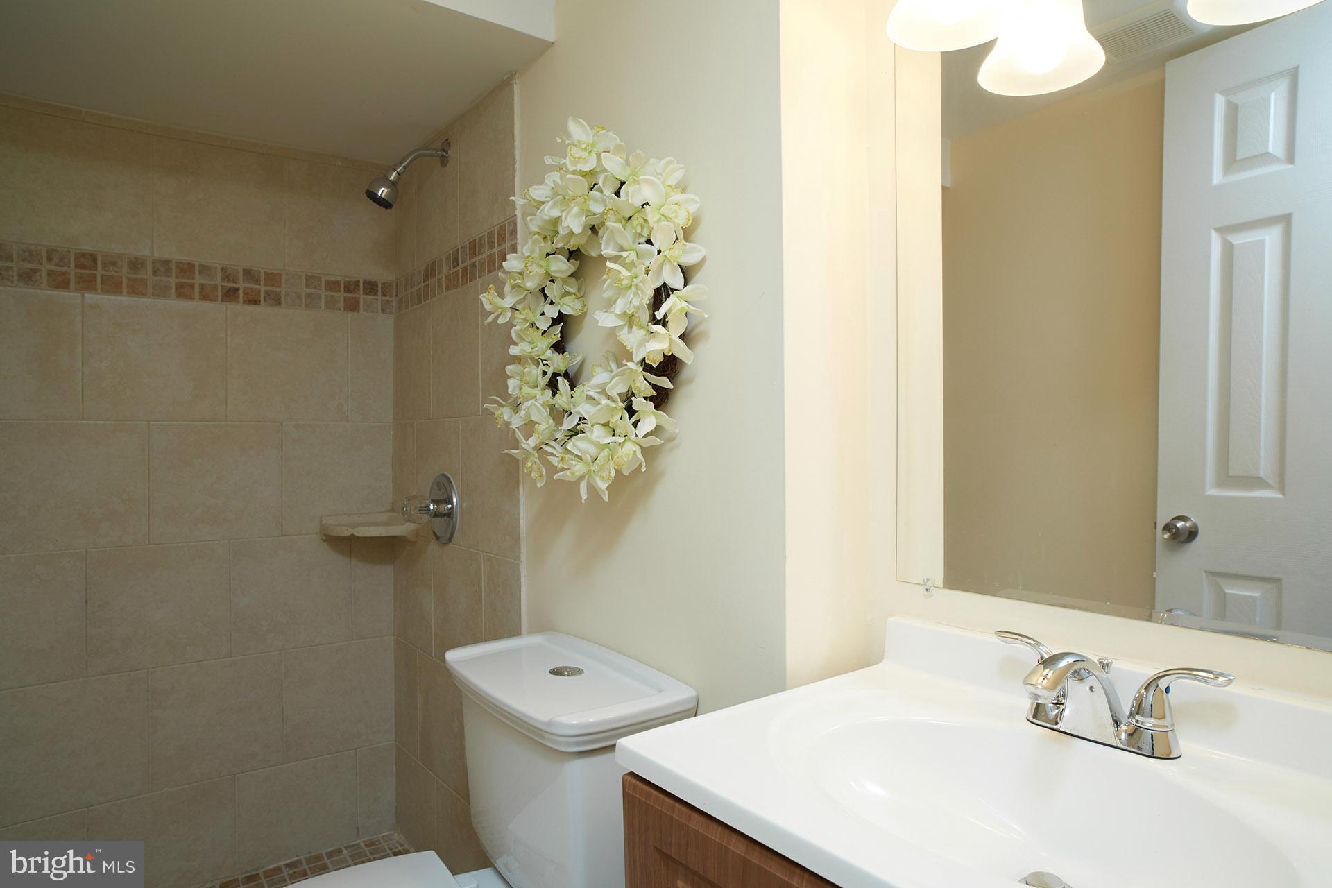 11805 Dewey Road Silver Spring, MD 20906 - Photo 23 of 30 a bathroom with a sink a toilet and shower curtain