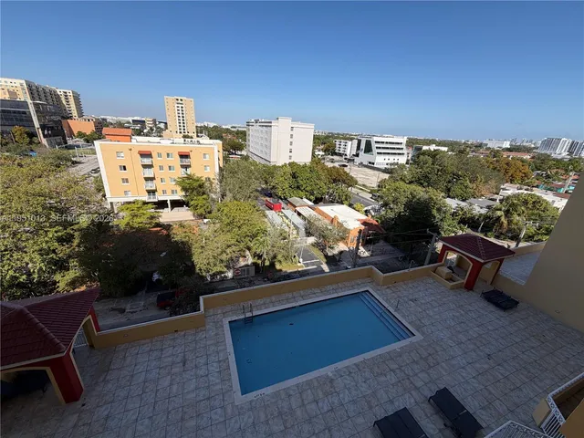 a view of city from a balcony