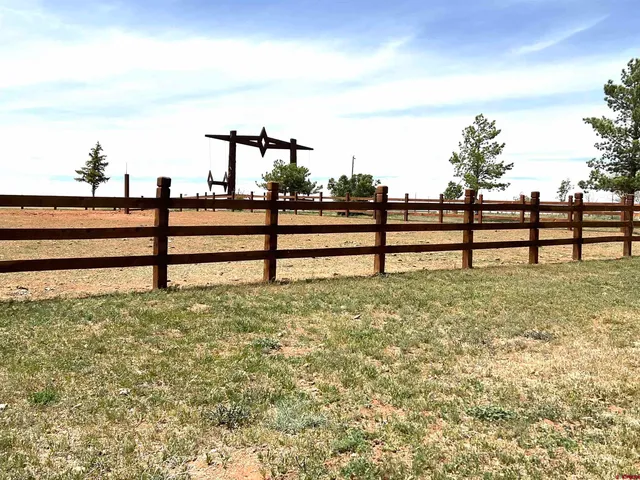 a view of an outdoor space and mountains