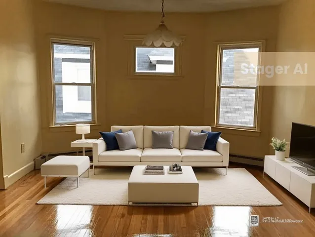 a living room with couches coffee table and a flat screen tv