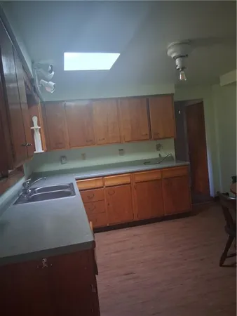 a room with washing machine