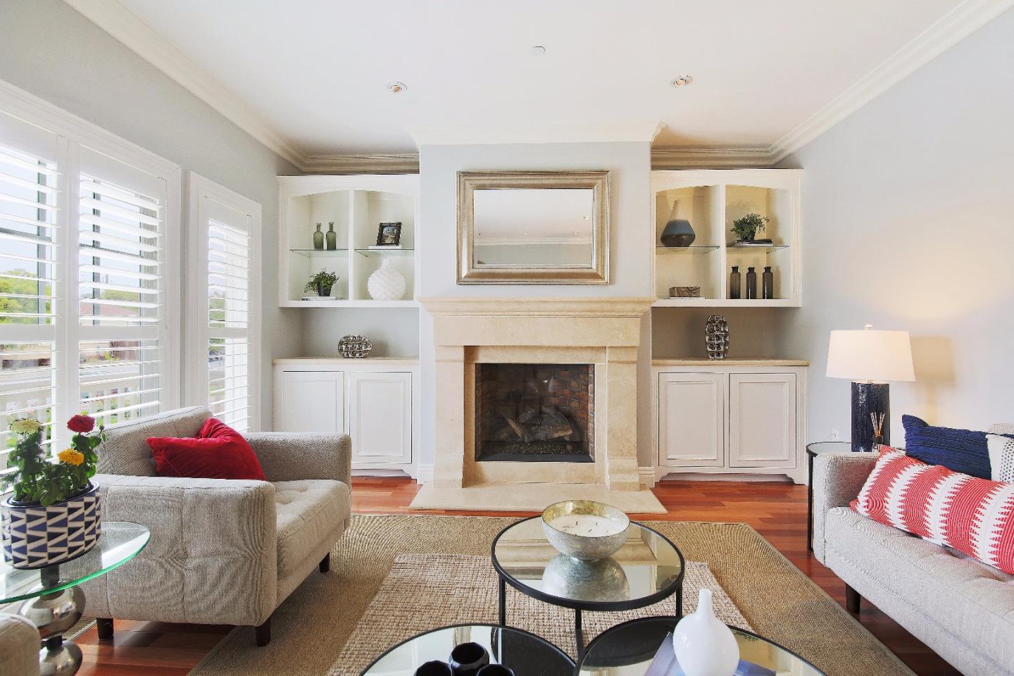 1637 Westmoor Road Burlingame, CA 94010 - Photo 7 of 54 a living room with furniture and a fireplace