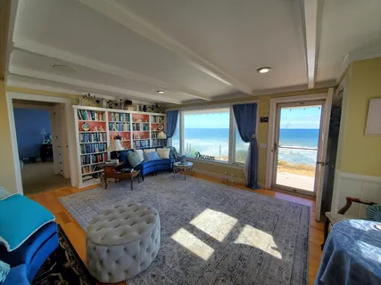 a view of an ocean from a balcony