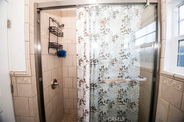 a bathroom with a shower