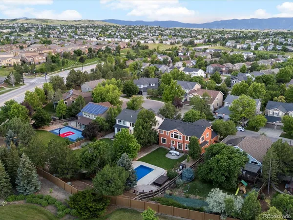 an aerial view of a house