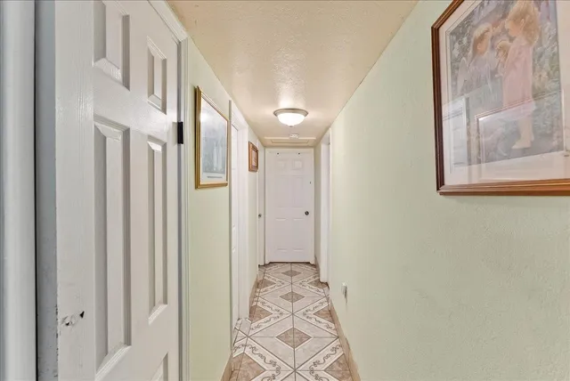 a bedroom with a bed and furniture