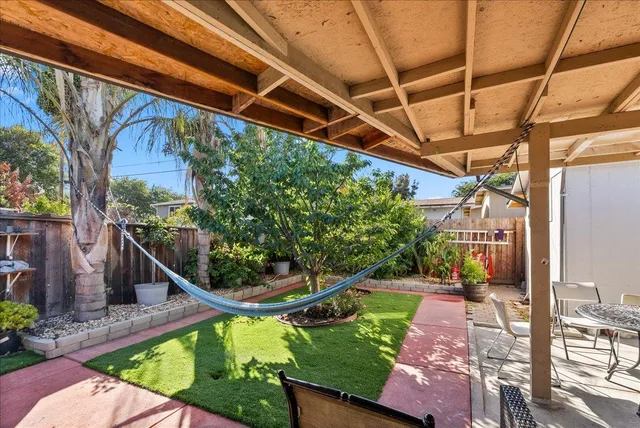a outdoor space with furniture