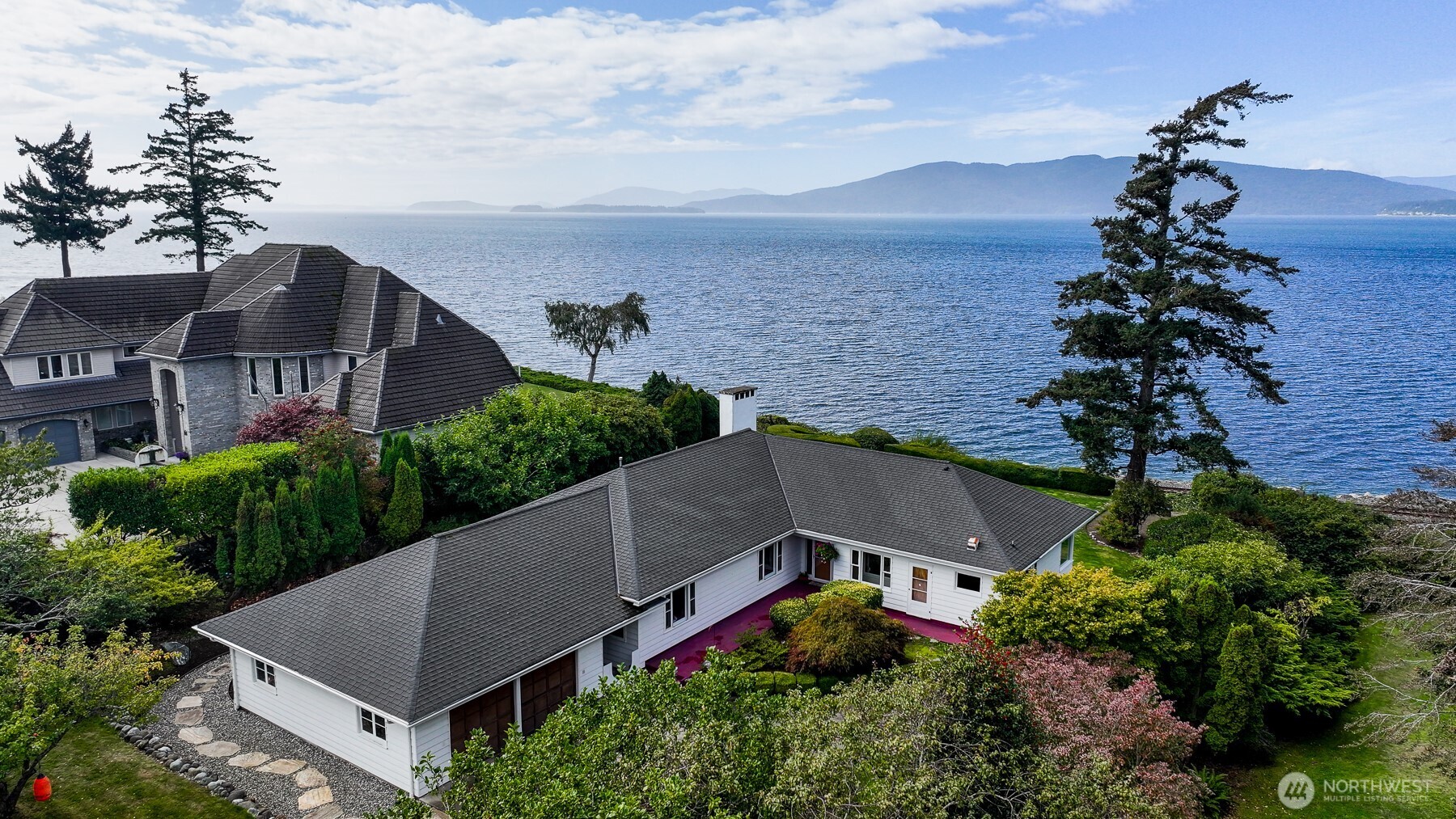 100 Willow Road Bellingham, WA 98225 - Photo 1 of 40 an aerial view of house with yard and ocean view