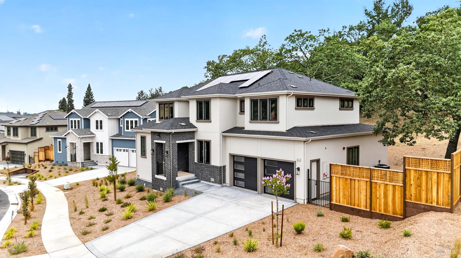 1913 Carlile Place Santa Rosa, CA 95403 - Photo 54 of 60 Back outside, here is an aerial view looking northwest. This home already has drought resistant landscaping in place and permitter fencing that encloses the property