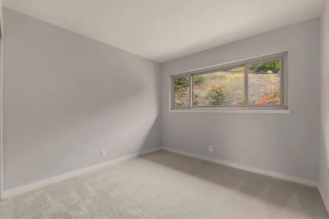 wooden floor to ceiling window and a ceiling fan