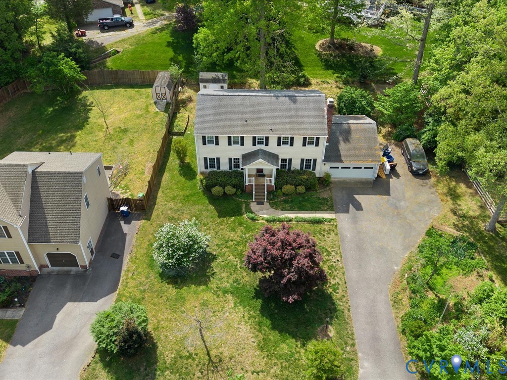4411 Overridge Drive Chester, VA 23831 - Photo 29 of 35 an aerial view of a house with swimming pool and garden