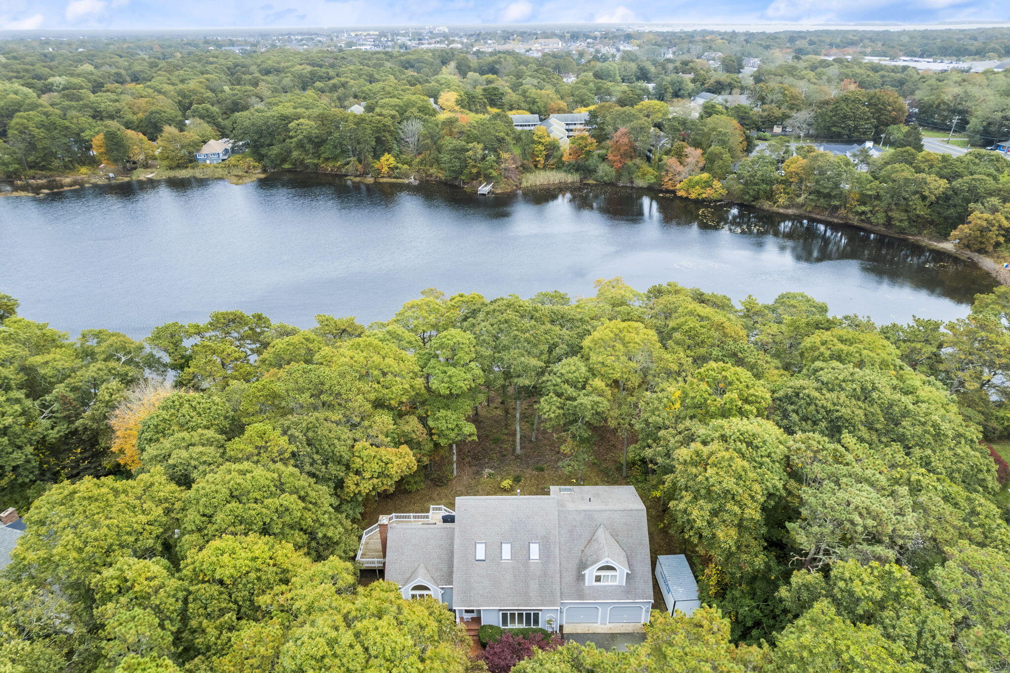 15 Goldie Way Barnstable, MA 02601 - Photo 12 of 48 an aerial view of a house with a lake view