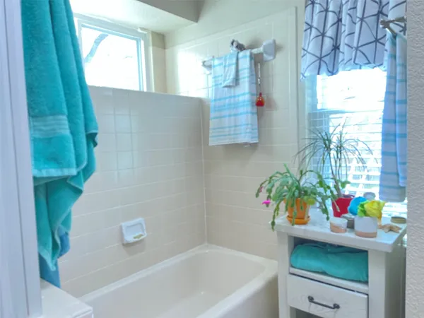 a bath room with a sink and a bath tub