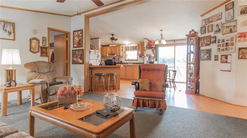 285 Cole Road Sandy Lake, PA 16145 - Photo 3 of 25 Living, room, kitchen....open concept; great for entertaining family and friendsl