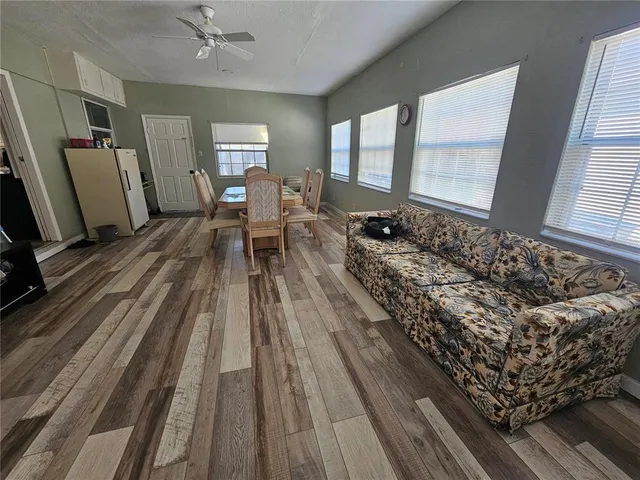 a living room with furniture