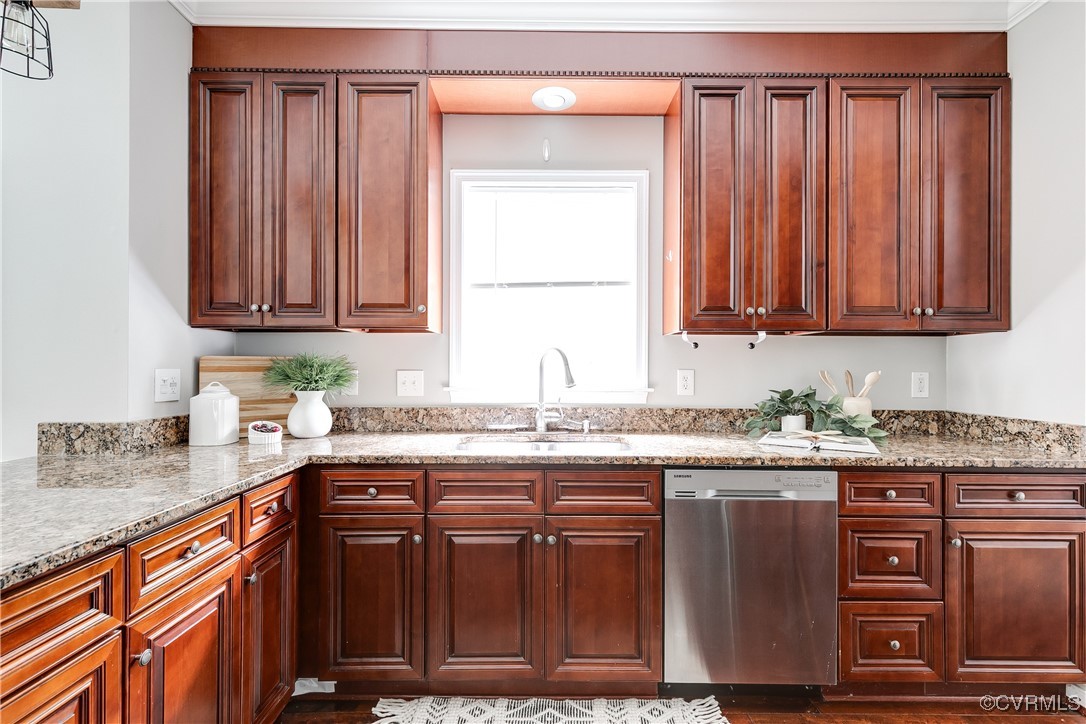 11201 Danforth Road Chesterfield, VA 23838 - Photo 8 of 31 a kitchen with stainless steel appliances granite countertop a sink stove and cabinets