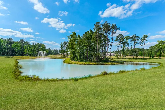 a view of a lake with houses