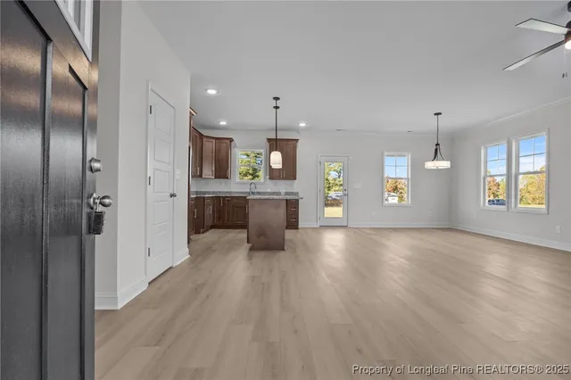 a view of a kitchen and a window