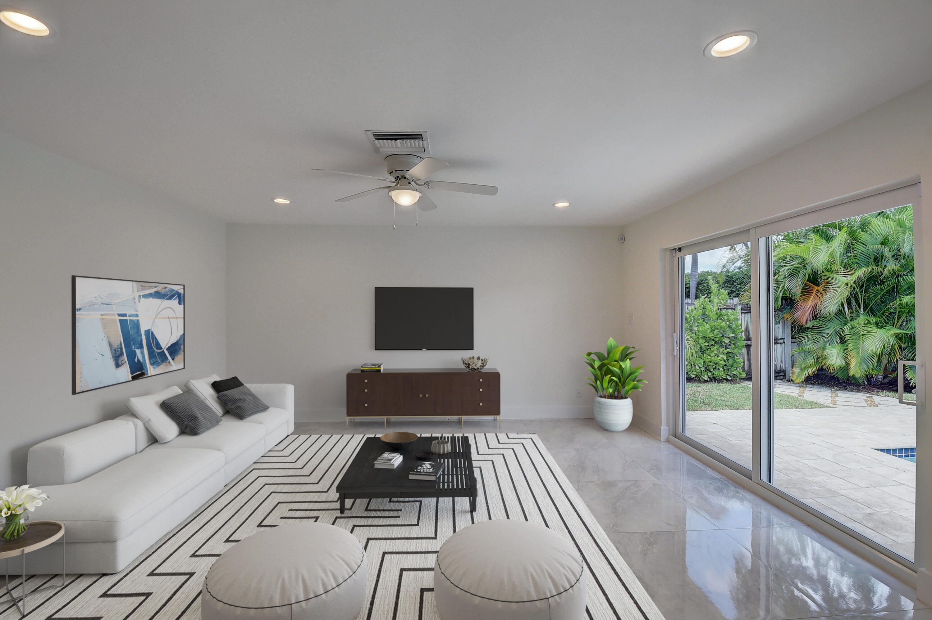 1481 Southwest 20th Street Boca Raton, FL 33486 - Photo 17 of 52 Family Room with Couch and TV VS