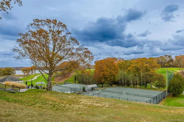 a view of a golf course with a yard