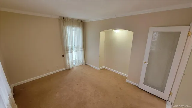 a view of a chandelier in a room