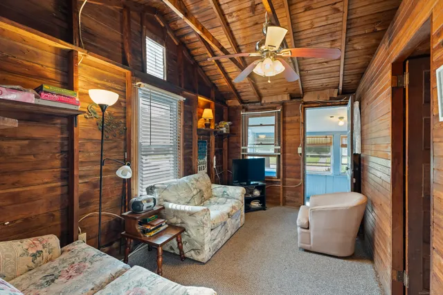 a view of a patio with couches and potted plants