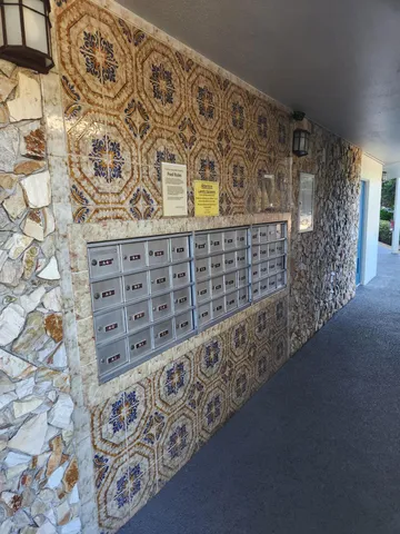 a view of a wooden door