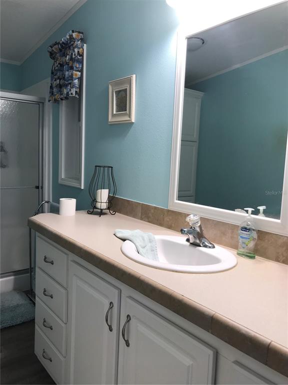 1081 6th Street Okeechobee, FL 34974 - Photo 13 of 22 a bathroom with a sink and a mirror