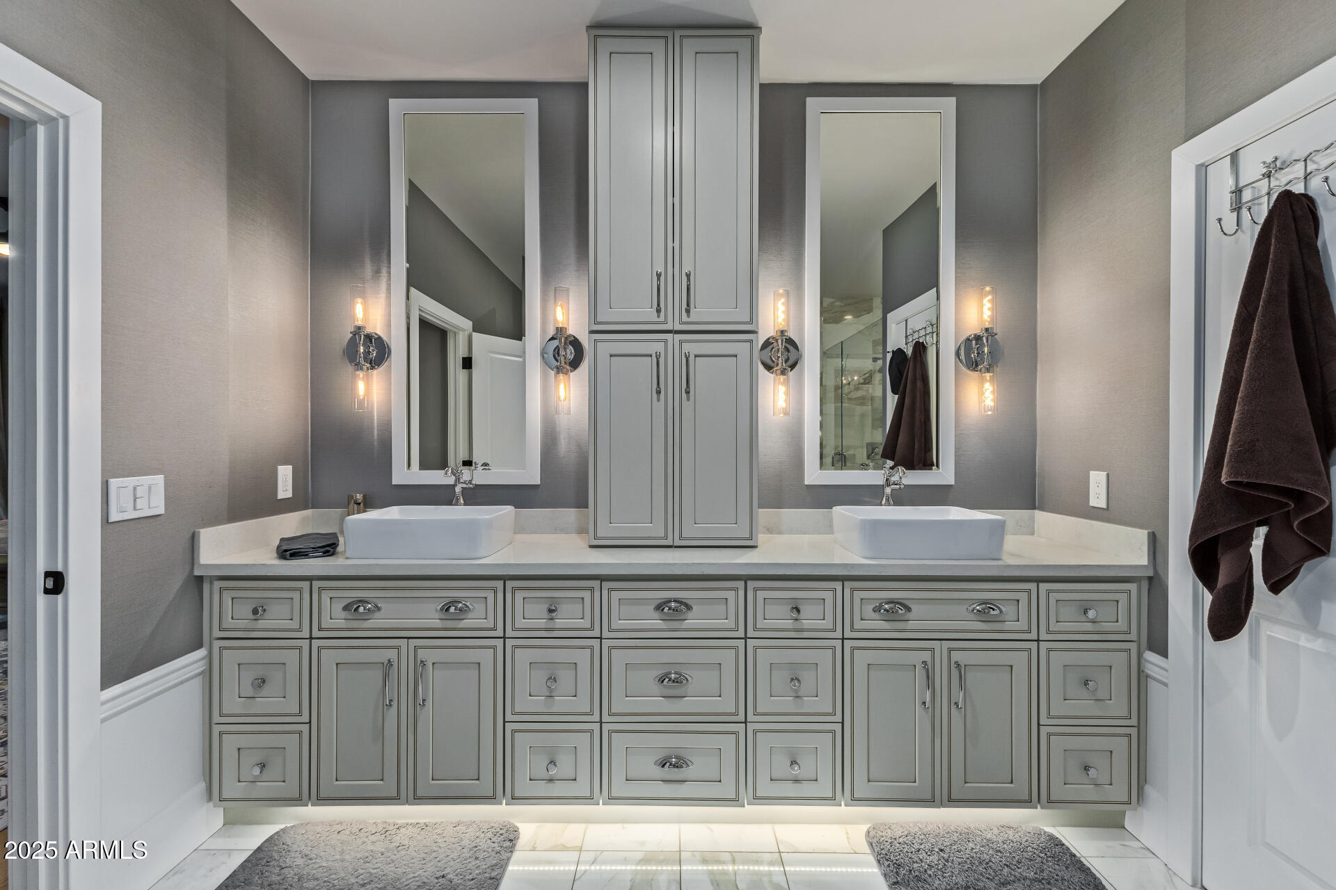 3810 East Campbell Avenue Phoenix, AZ 85018 - Photo 13 of 41 a bathroom with a granite countertop sink and a mirror