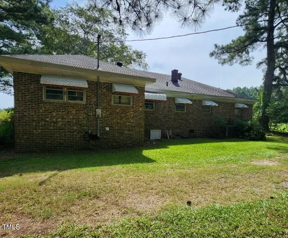 a view of a garden with a tree