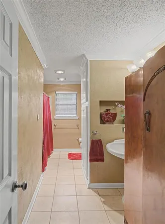 a bathroom with a bathtub and shower