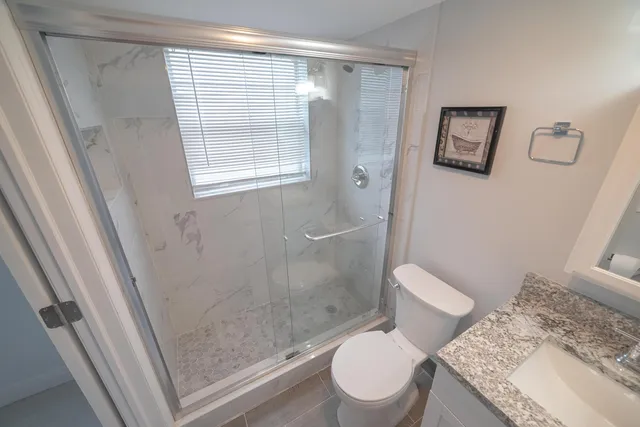 a bathroom with a shower