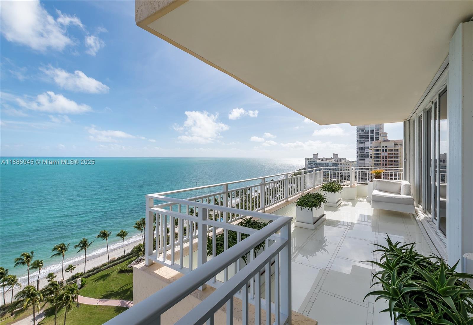 791 Crandon Boulevard, Unit 1408 Key Biscayne, FL 33149 - Photo 29 of 54 a view of a balcony with an ocean view