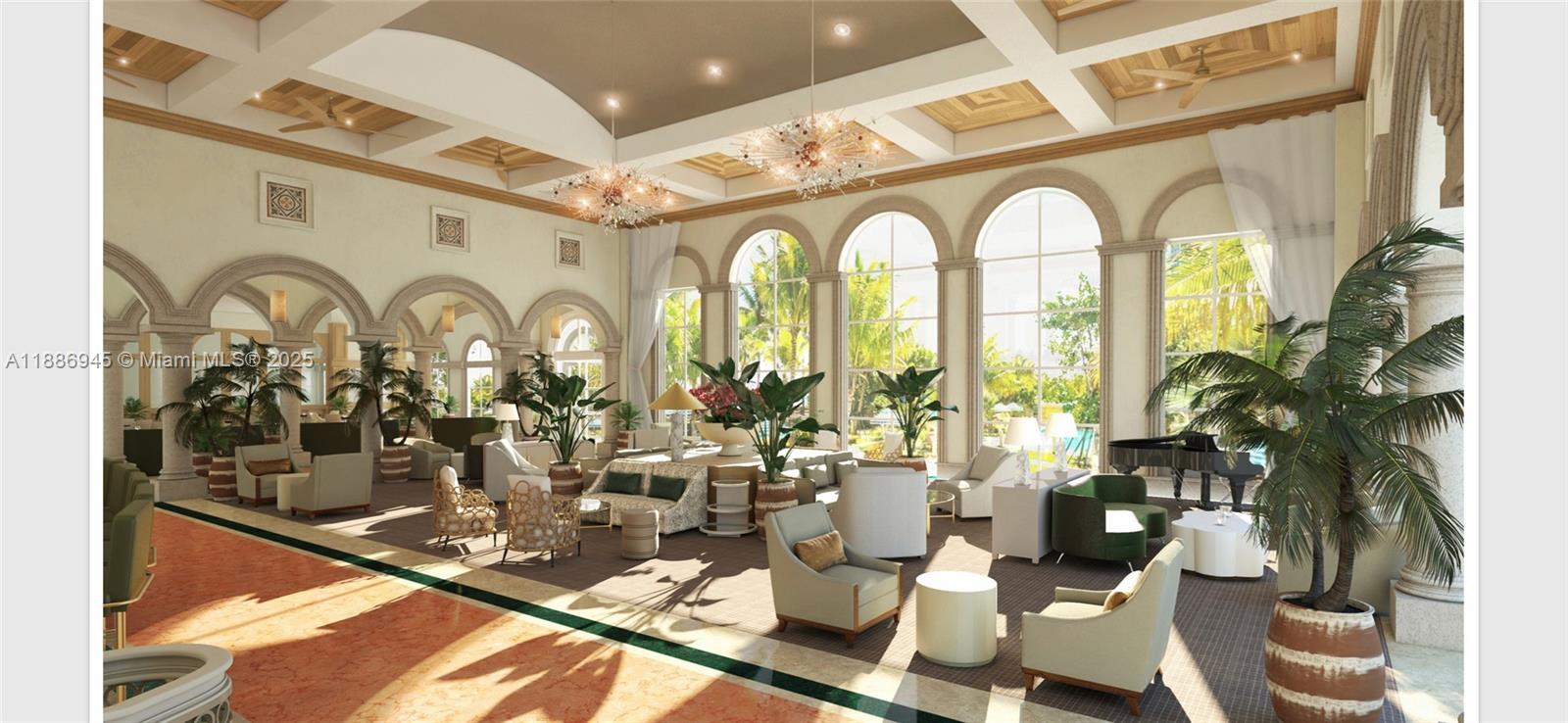 791 Crandon Boulevard, Unit 1408 Key Biscayne, FL 33149 - Photo 40 of 54 a room with lots of large windows and glass windows