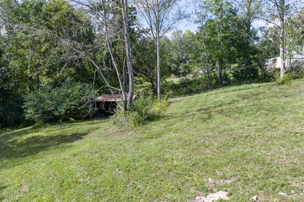 a view of a swimming pool with a yard