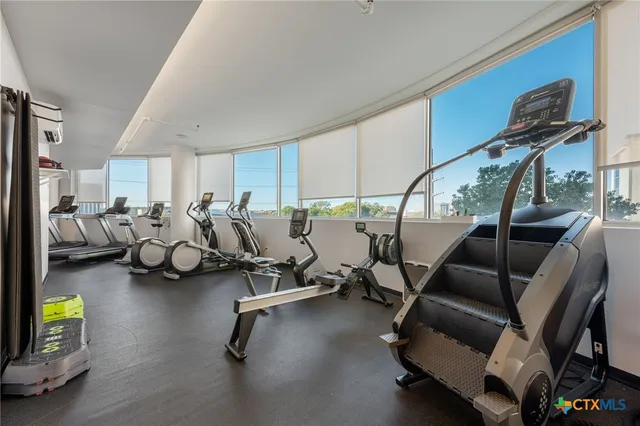 a view of a city with tall buildings