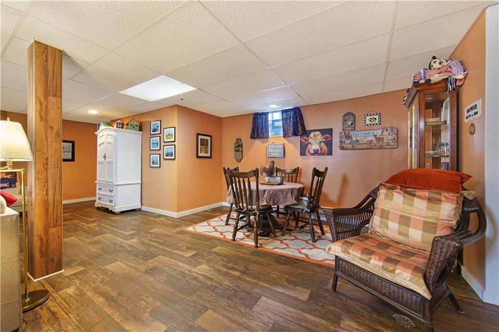 195 Elm Road Avella, PA 15312 - Photo 19 of 25 The GAMEROOM dining area is large and inviting. The strong congoleum flooring is attractive and flows throughout.