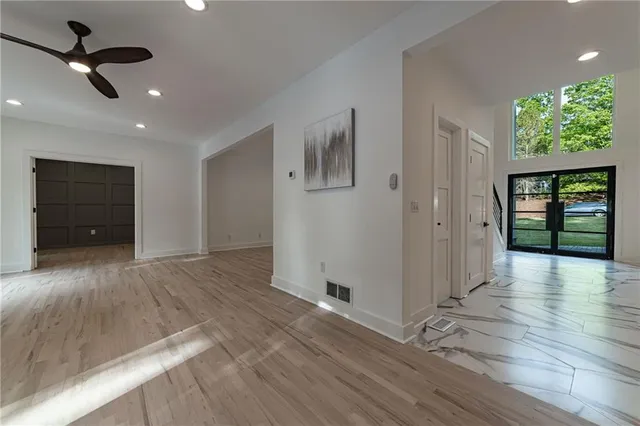 an empty room with a window